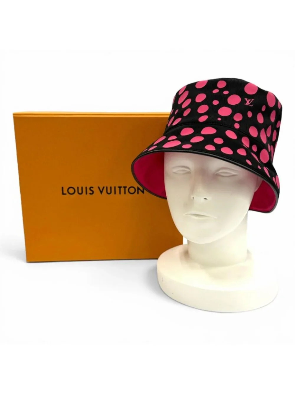 Louis Vuitton Yayoi Kusama Cotton Reversible Infinity Dot Hat Black Pink
